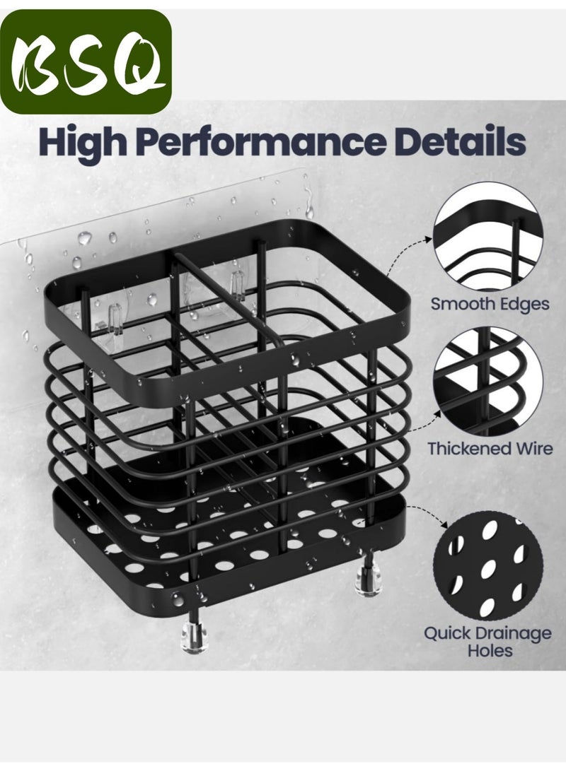 بي إس كيو حامل فرشاة أسنان الحمام | حامل فرشاة الأسنان الكهربائية من الفولاذ المقاوم للصدأ | مثبتة على الحائط | حامل فرشاة أسنان ومعجون أسنان للاستحمام | أساسيات تخزين الحمام | 2 فتحات - Image 1